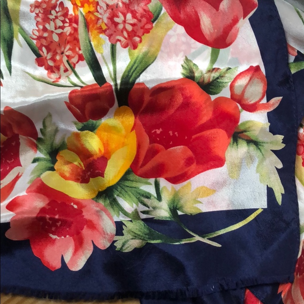 floral silk scarf vintage